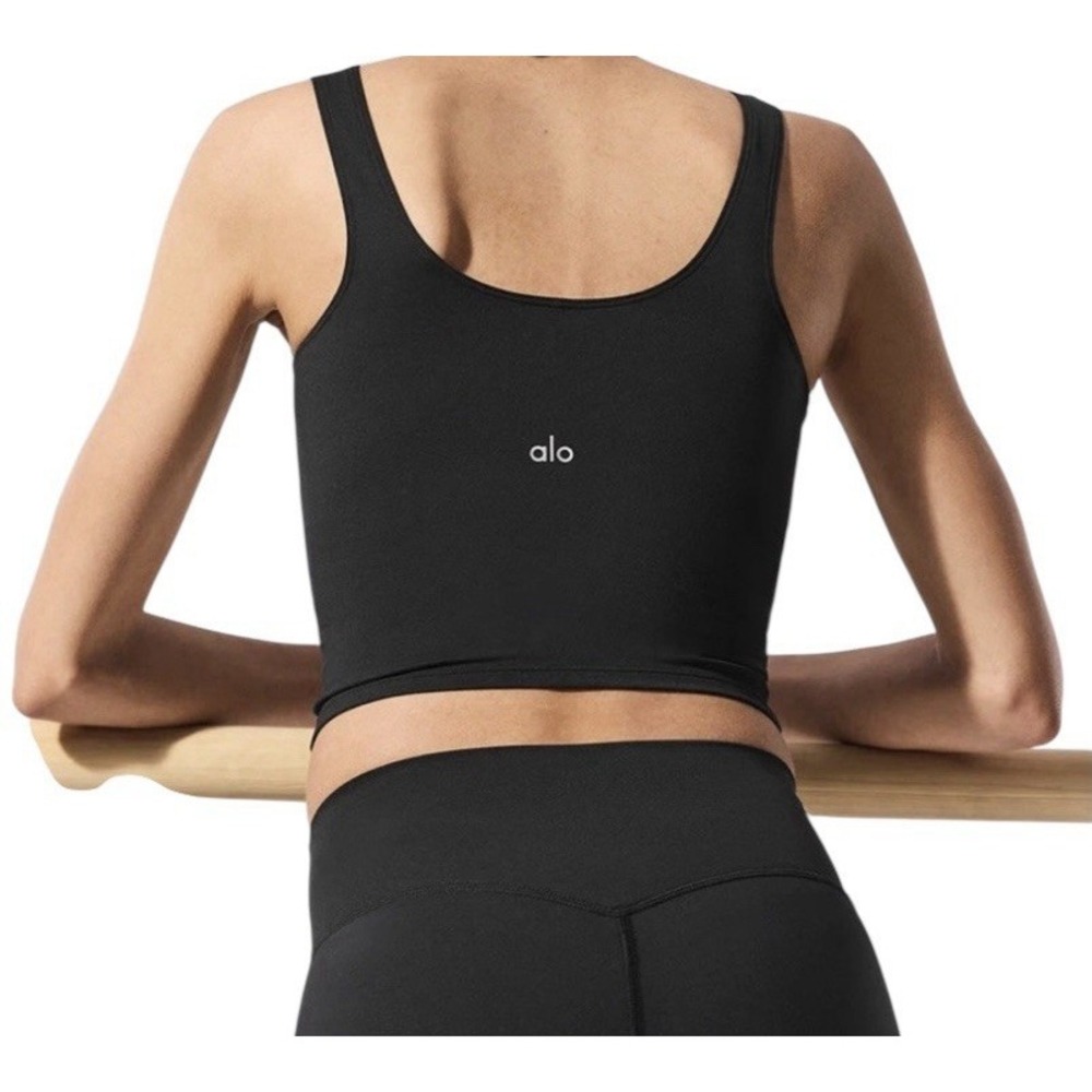 New ALO Yoga Soft Sculpt Precision Tank Women's XS Black Sleeveless Stretch